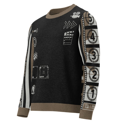 Record: Film Lover Movie Knitted Crew Neck Sweater
