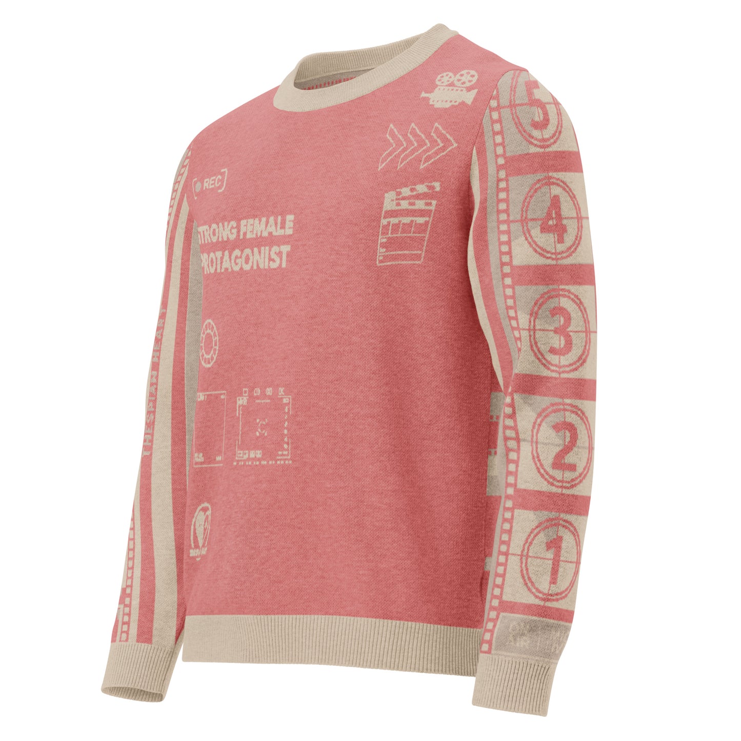 Strong Female Protagonist Pink Knitted crew neck sweater