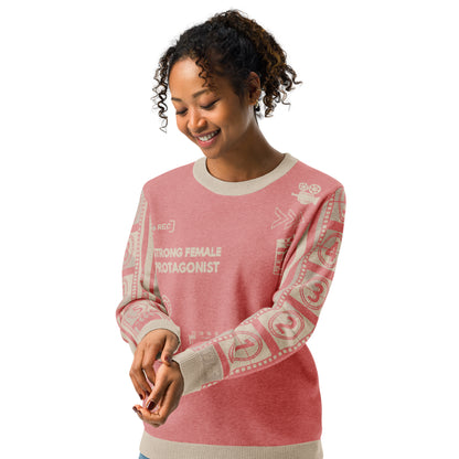 Strong Female Protagonist Pink Knitted crew neck sweater