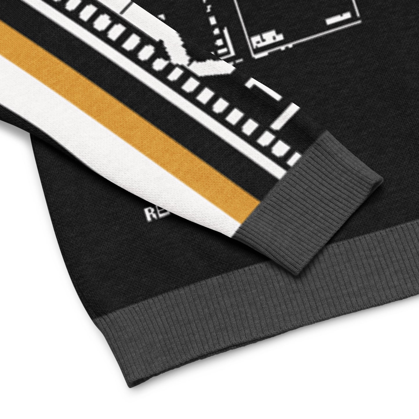 Record: I Am Enough Knitted Black Yellow White Crew Neck sweater