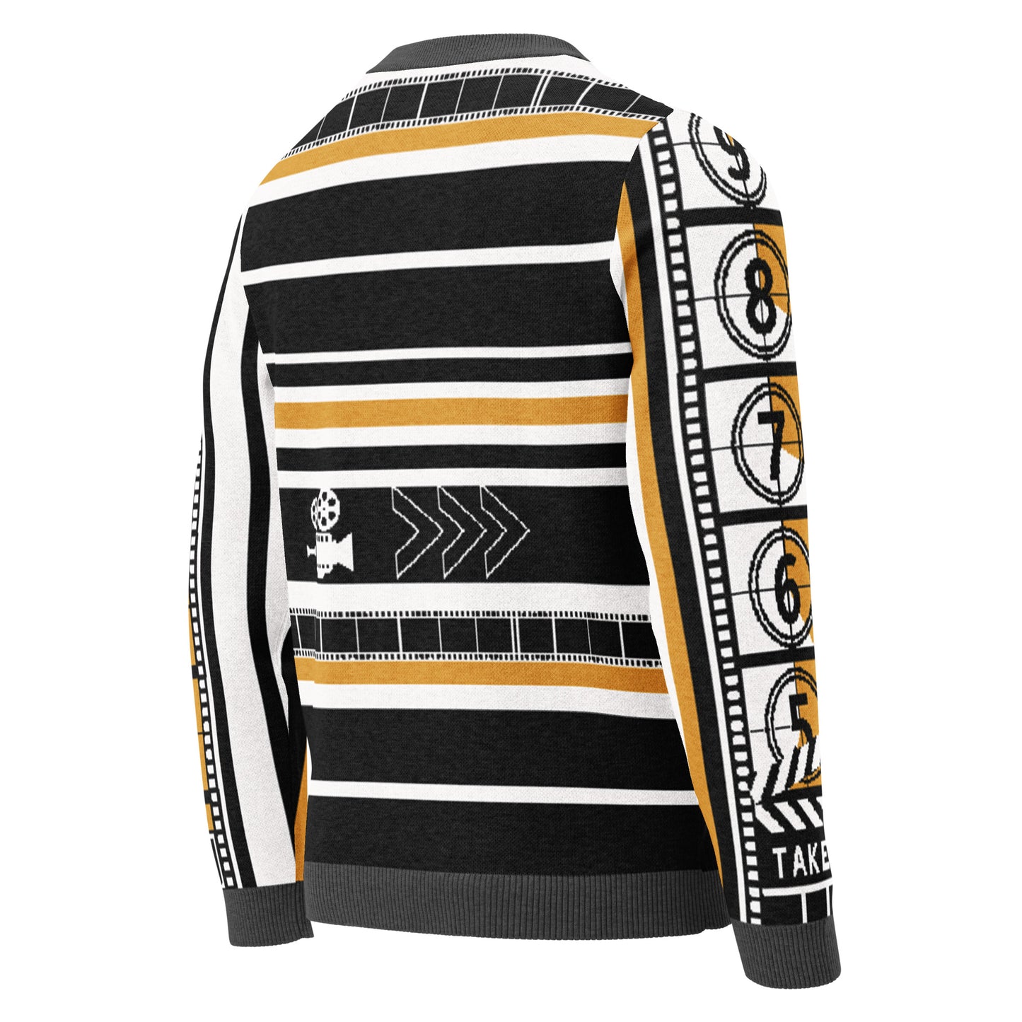 Record: I Am Enough Knitted Black Yellow White Crew Neck sweater