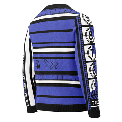 Record: Actor in Languages Royal Blue Knitted crew neck sweater