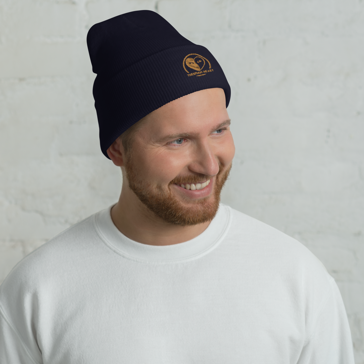 Thespian Heart Gold Logo Cuffed Beanie