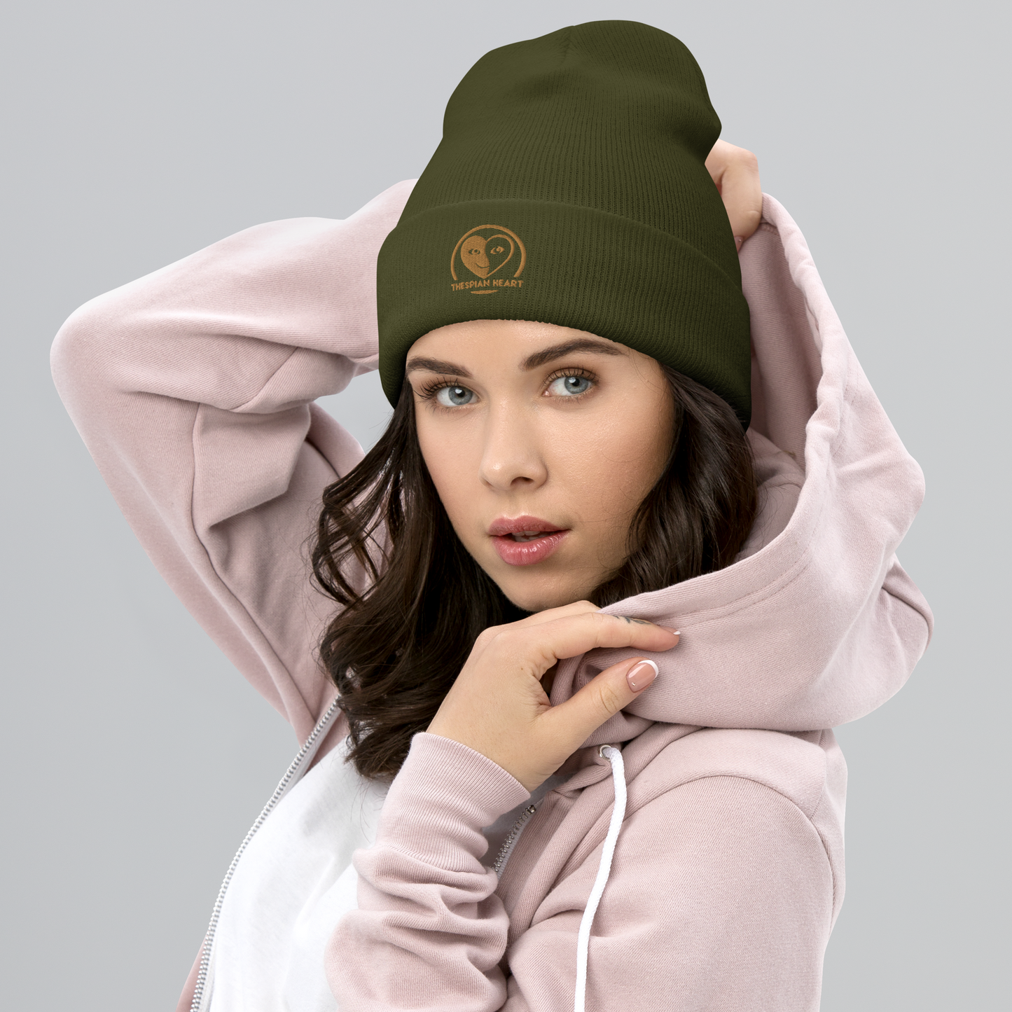 Thespian Heart Gold Logo Cuffed Beanie