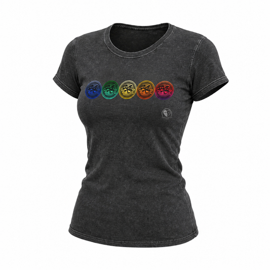 Drama Masks Colorful Denim T-Shirt