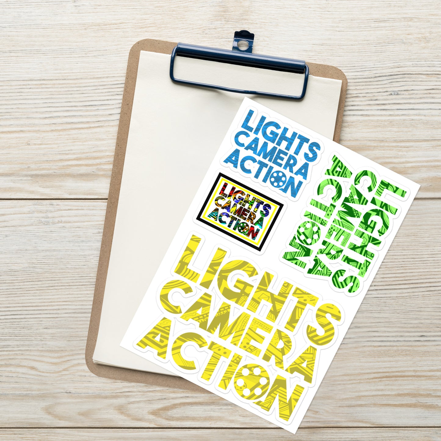 Lights Camera Action Sticker sheet