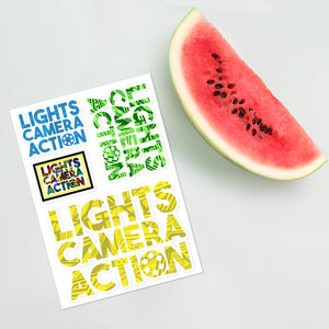 Lights Camera Action Sticker sheet