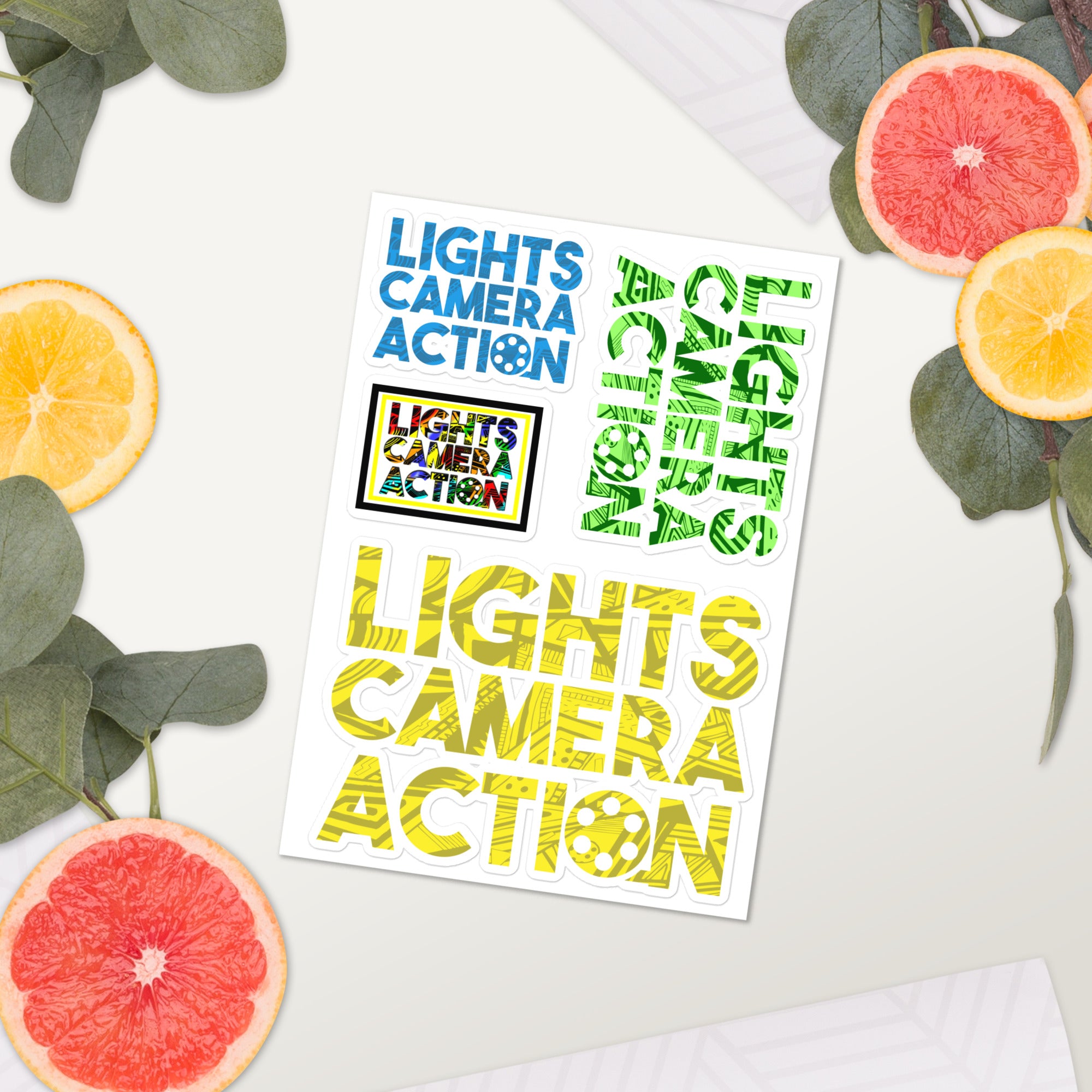 Lights Camera Action Sticker sheet