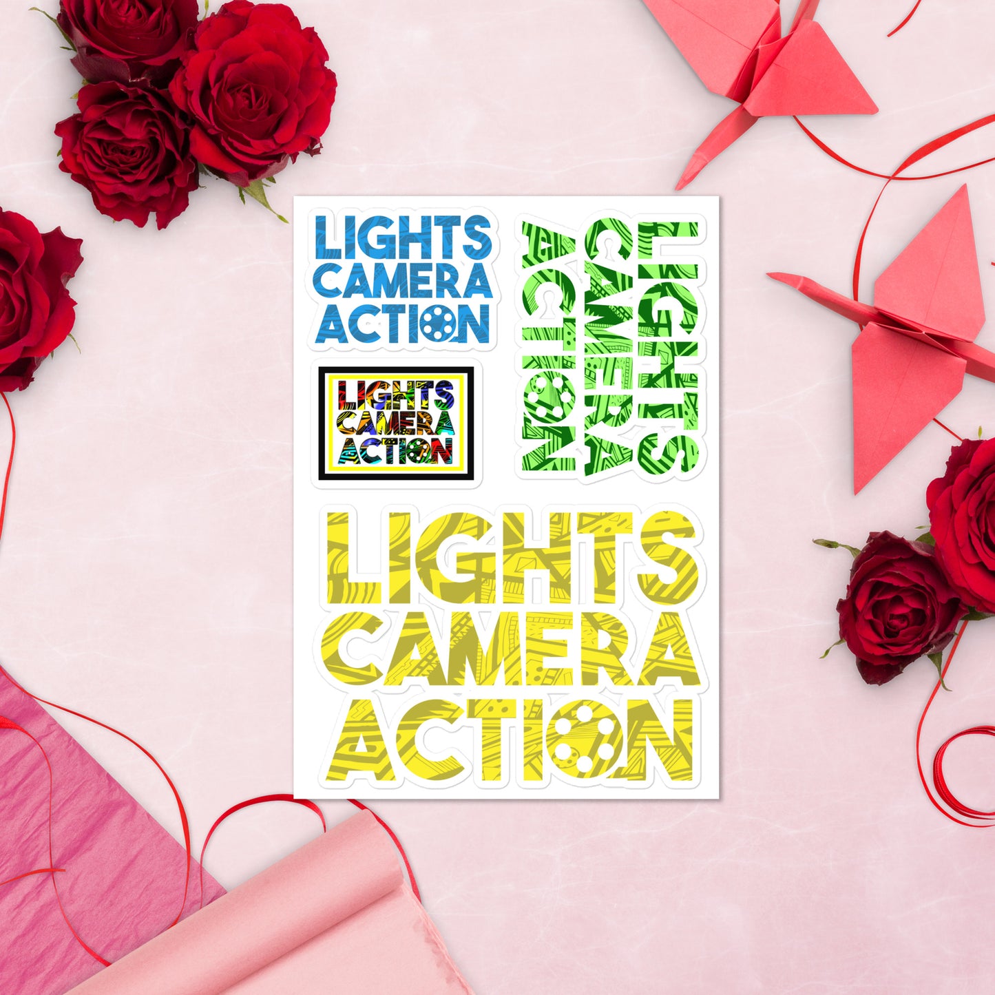 Lights Camera Action Sticker sheet