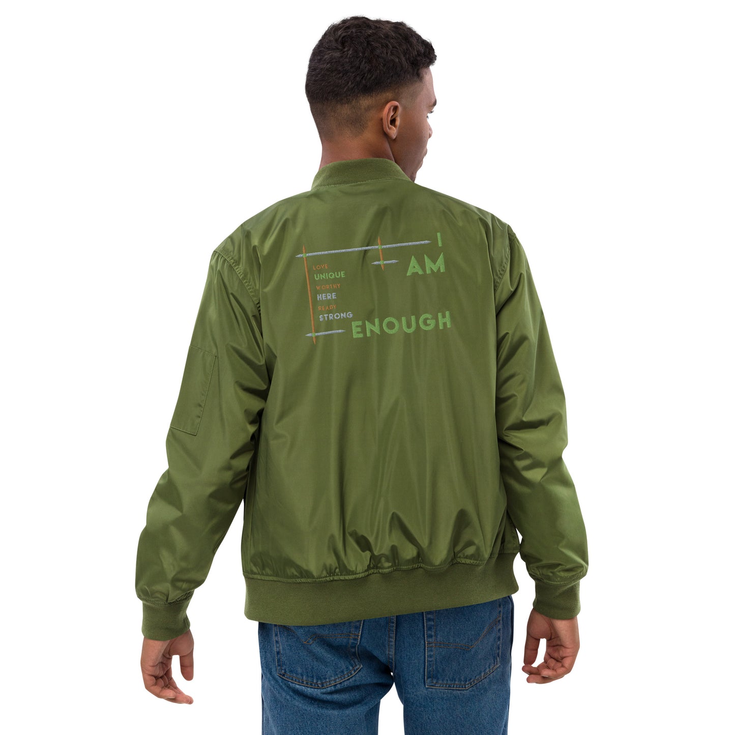 I Am Enough - Colorful Premium Recycled Bomber Jacket