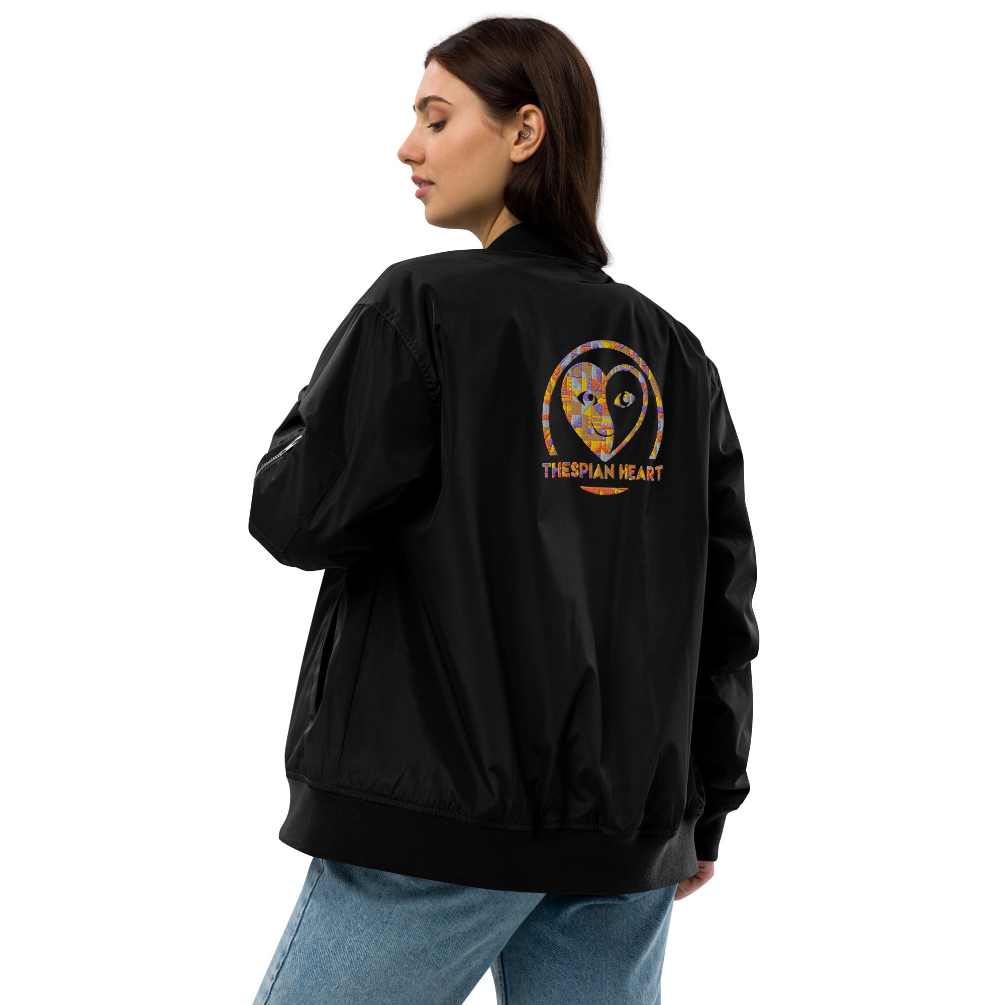 Thespian Heart Logo Colorful - Premium Recycled Bomber Jacket