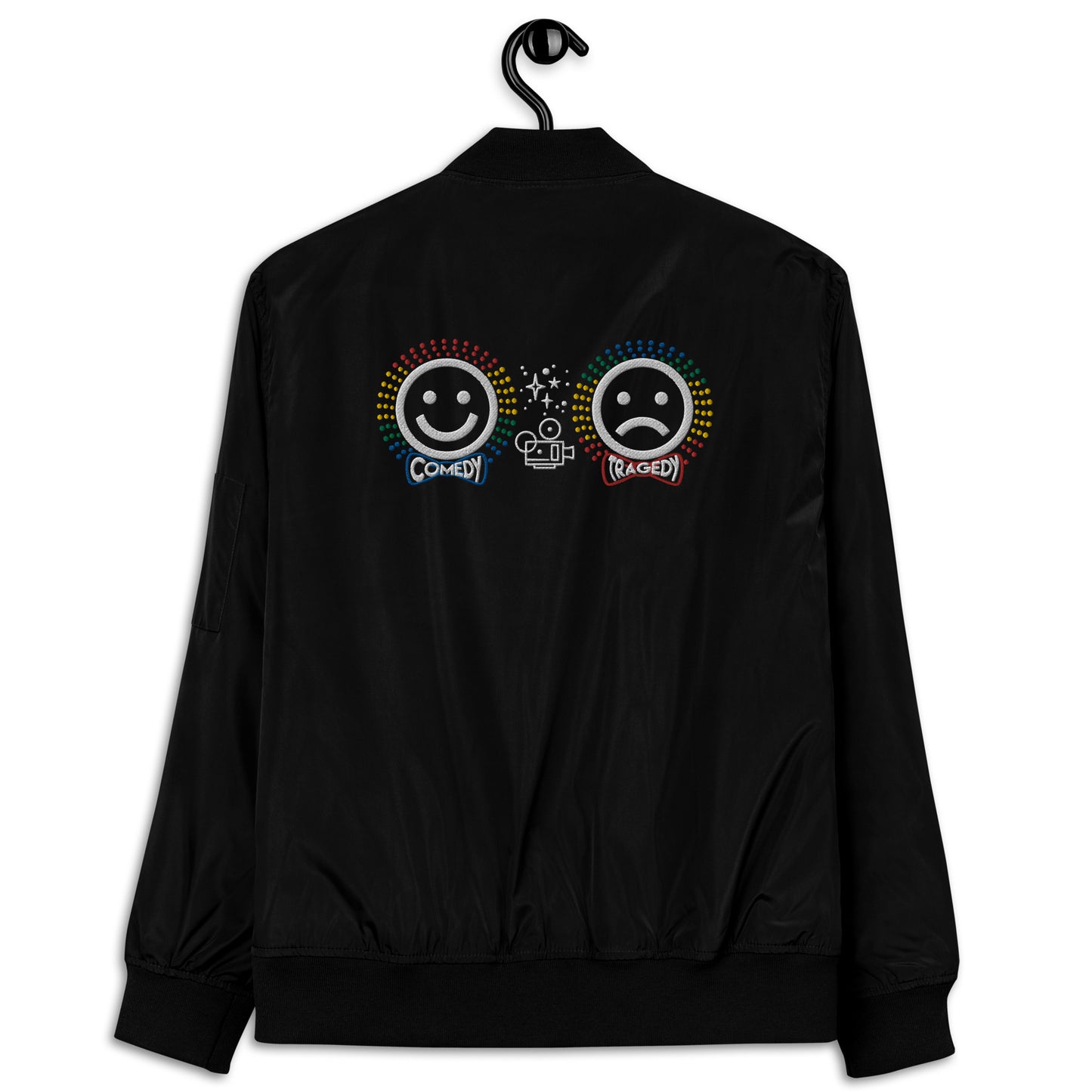 Comedy Tragedy Drama Masks - Colorful Premium Recycled Bomber Jacket