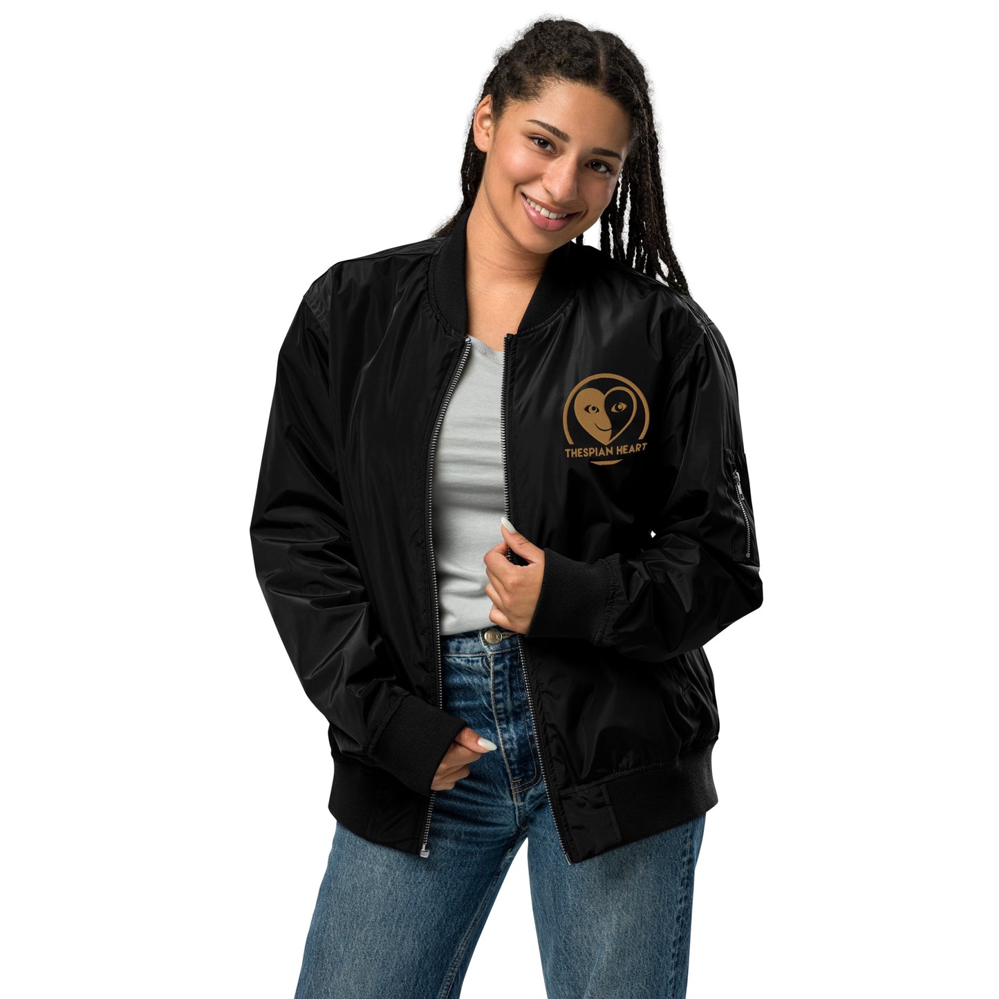 Thespian Heart Logo Colorful - Premium Recycled Bomber Jacket