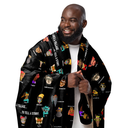 It Takes A Village Animal Style - Sherpa Blanket