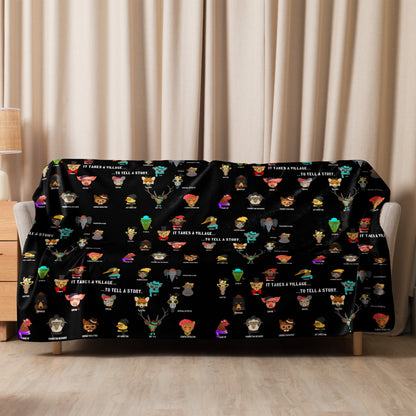 It Takes A Village Animal Style - Sherpa Blanket