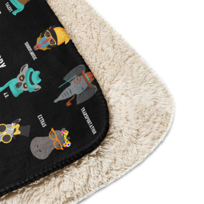 It Takes A Village Animal Style - Sherpa Blanket