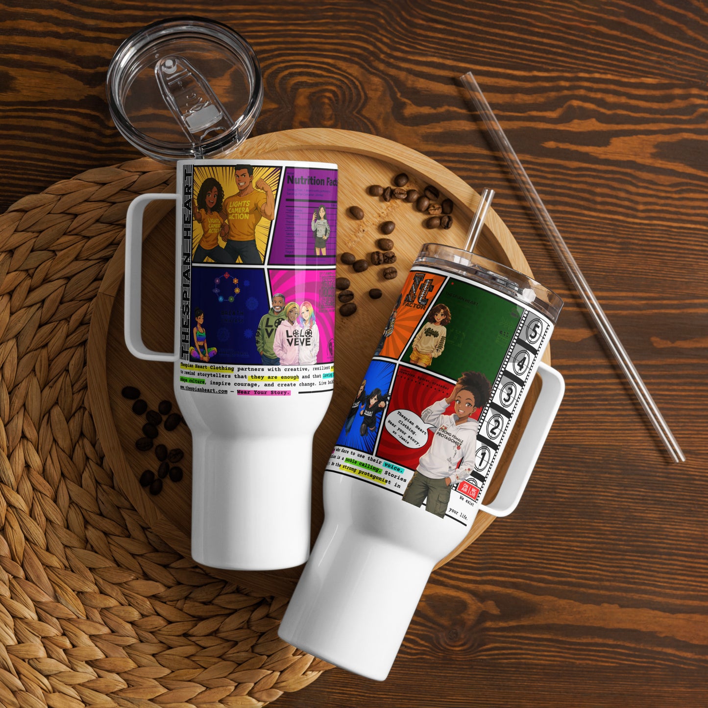 Wear Your Story 40oz Travel mug with a handle