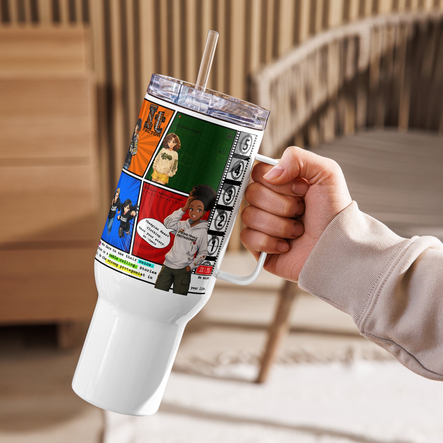 Wear Your Story 40oz Travel mug with a handle