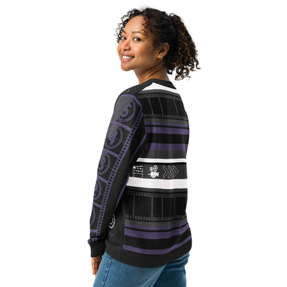 Countdown Sleeves: Professional Drama Queen Purple Knitted Crew Neck Sweater