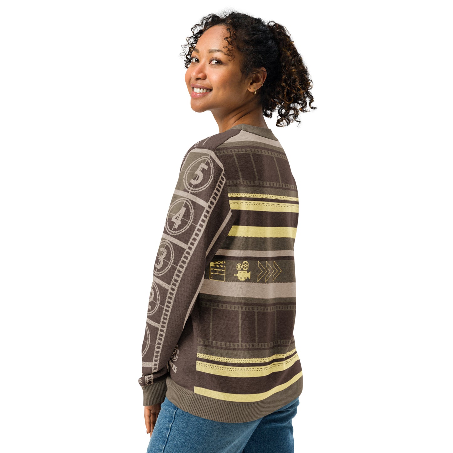 Countdown Sleeves: I Am Enough Brown Knitted Crew Neck Sweater