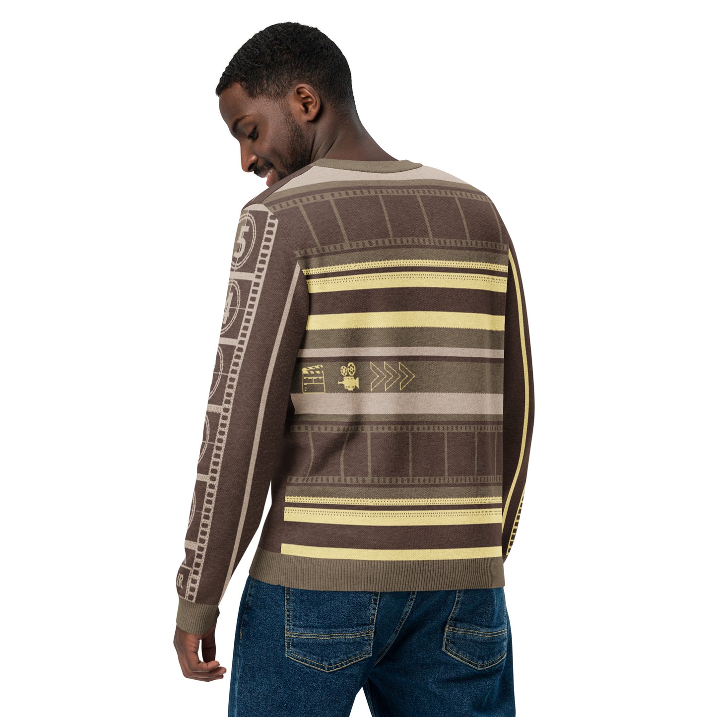 Countdown Sleeves: I Am Enough Brown Knitted Crew Neck Sweater