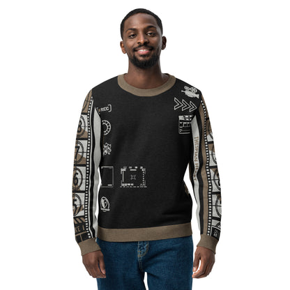 Countdown Sleeves: Film Love Black Knitted Crew Neck Sweater