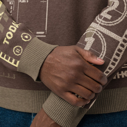 Countdown Sleeves: I Am Enough Brown Knitted Crew Neck Sweater