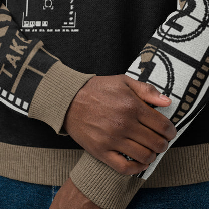 Countdown Sleeves: Film Love Black Knitted Crew Neck Sweater
