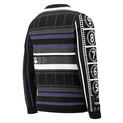 Countdown Sleeves: Professional Drama Queen Purple Knitted Crew Neck Sweater