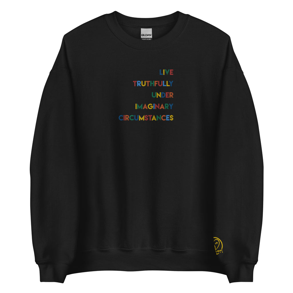 Live Truthfully Colorful - Embroidered Staple Unisex Crewneck Sweatshirt