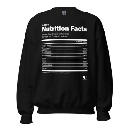 Actor Nutrition Facts - Printed Staple Unisex Crewneck Sweatshirt