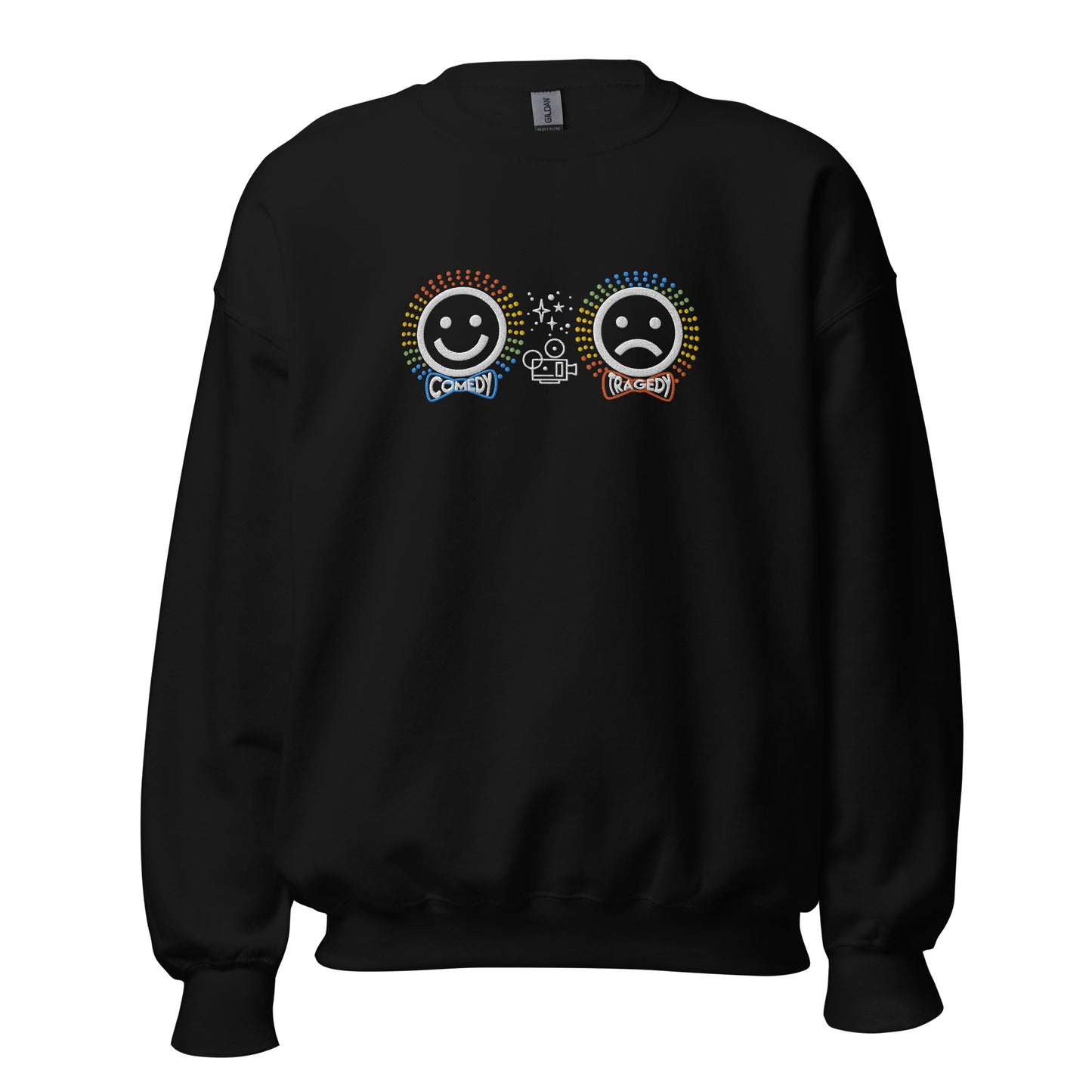 Comedy Tragedy  - Embroidered Staple Unisex Crewneck Sweatshirt