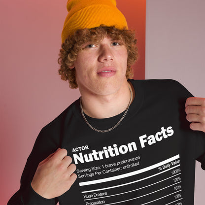 Actor Nutrition Facts - Printed Staple Unisex Crewneck Sweatshirt