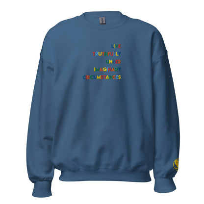 Live Truthfully Colorful - Embroidered Staple Unisex Crewneck Sweatshirt