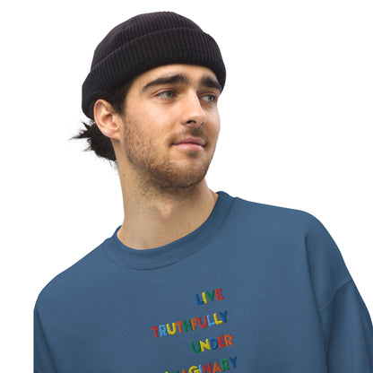 Live Truthfully Colorful - Embroidered Staple Unisex Crewneck Sweatshirt