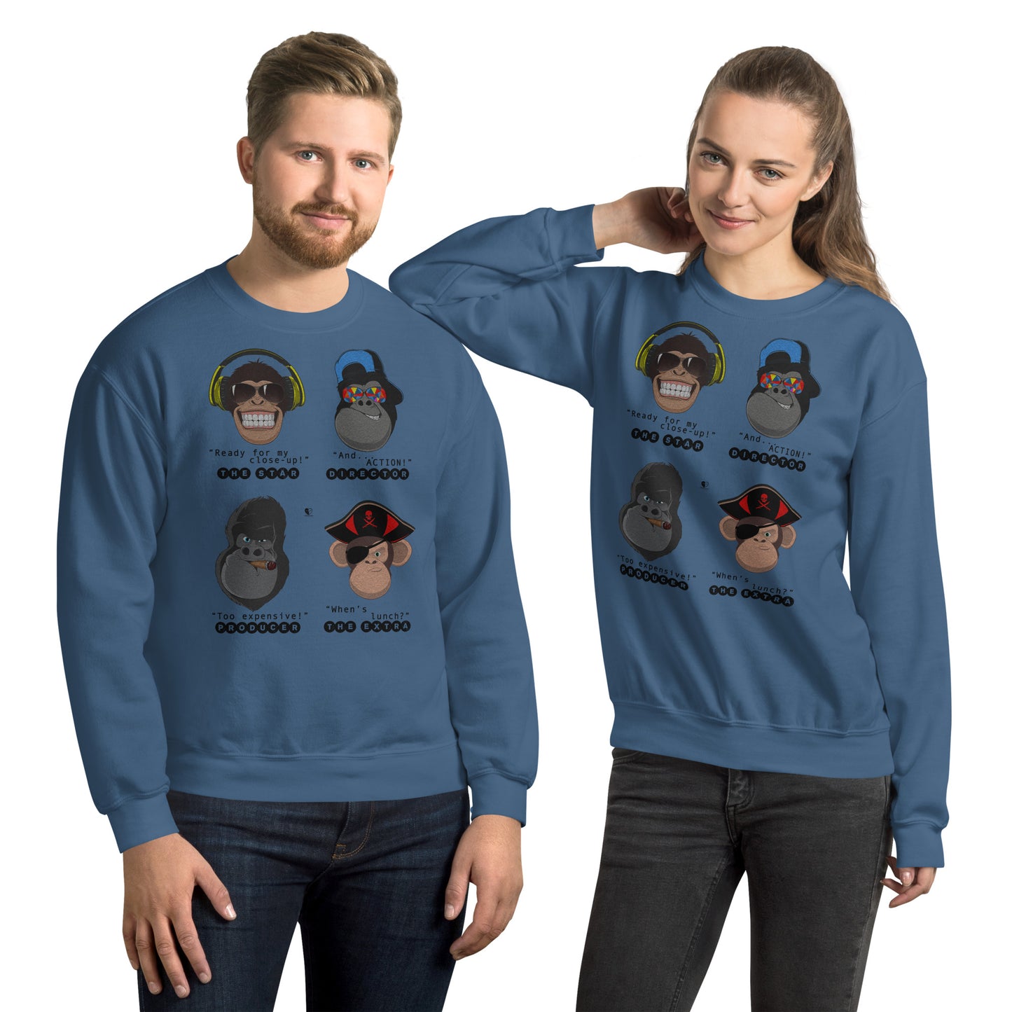 Movie Film Set Monkeys - Printed Staple Unisex Crewneck Sweatshirt