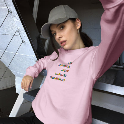 Live Truthfully Colorful - Embroidered Staple Unisex Crewneck Sweatshirt