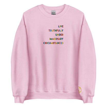 Live Truthfully Colorful - Embroidered Staple Unisex Crewneck Sweatshirt