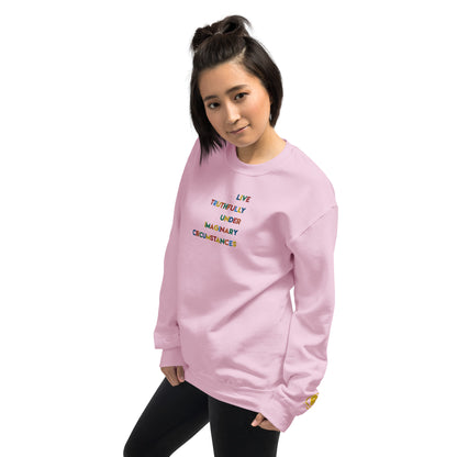 Live Truthfully Colorful - Embroidered Staple Unisex Crewneck Sweatshirt
