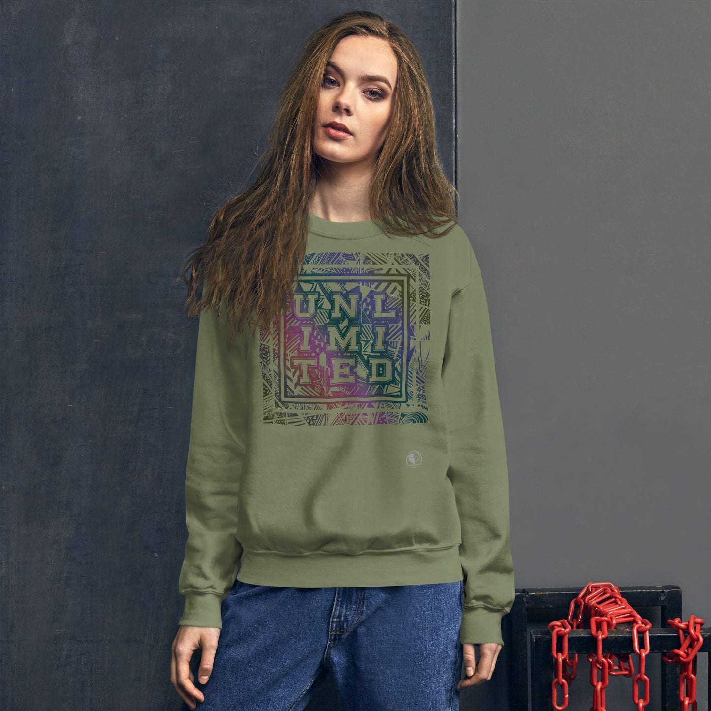 Unlimited Colorful - Printed Staple Unisex Crewneck Sweatshirt