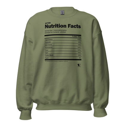 Actor Nutrition Facts - Printed Staple Unisex Crewneck Sweatshirt