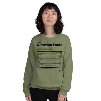 Actor Nutrition Facts - Printed Staple Unisex Crewneck Sweatshirt
