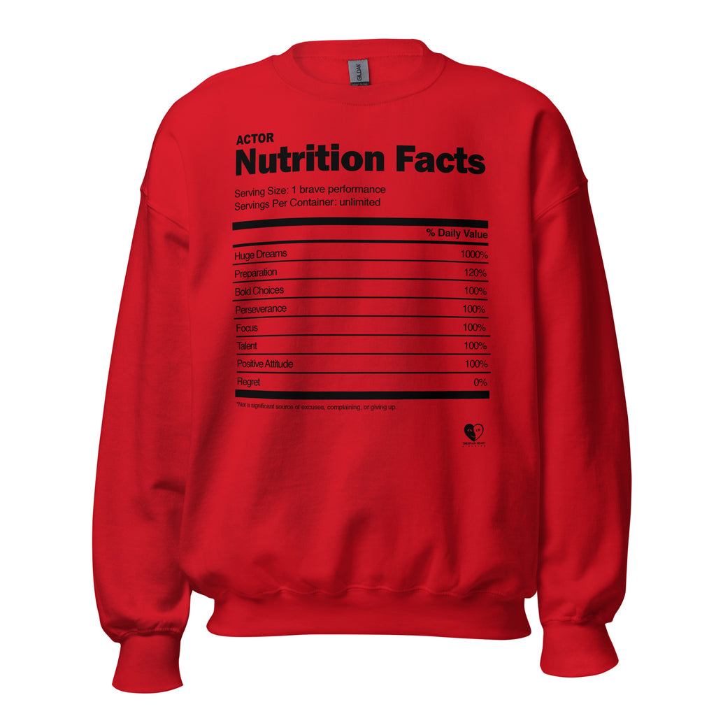 Actor Nutrition Facts - Printed Staple Unisex Crewneck Sweatshirt