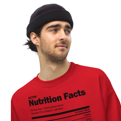 Actor Nutrition Facts - Printed Staple Unisex Crewneck Sweatshirt