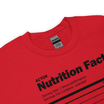 Actor Nutrition Facts - Printed Staple Unisex Crewneck Sweatshirt