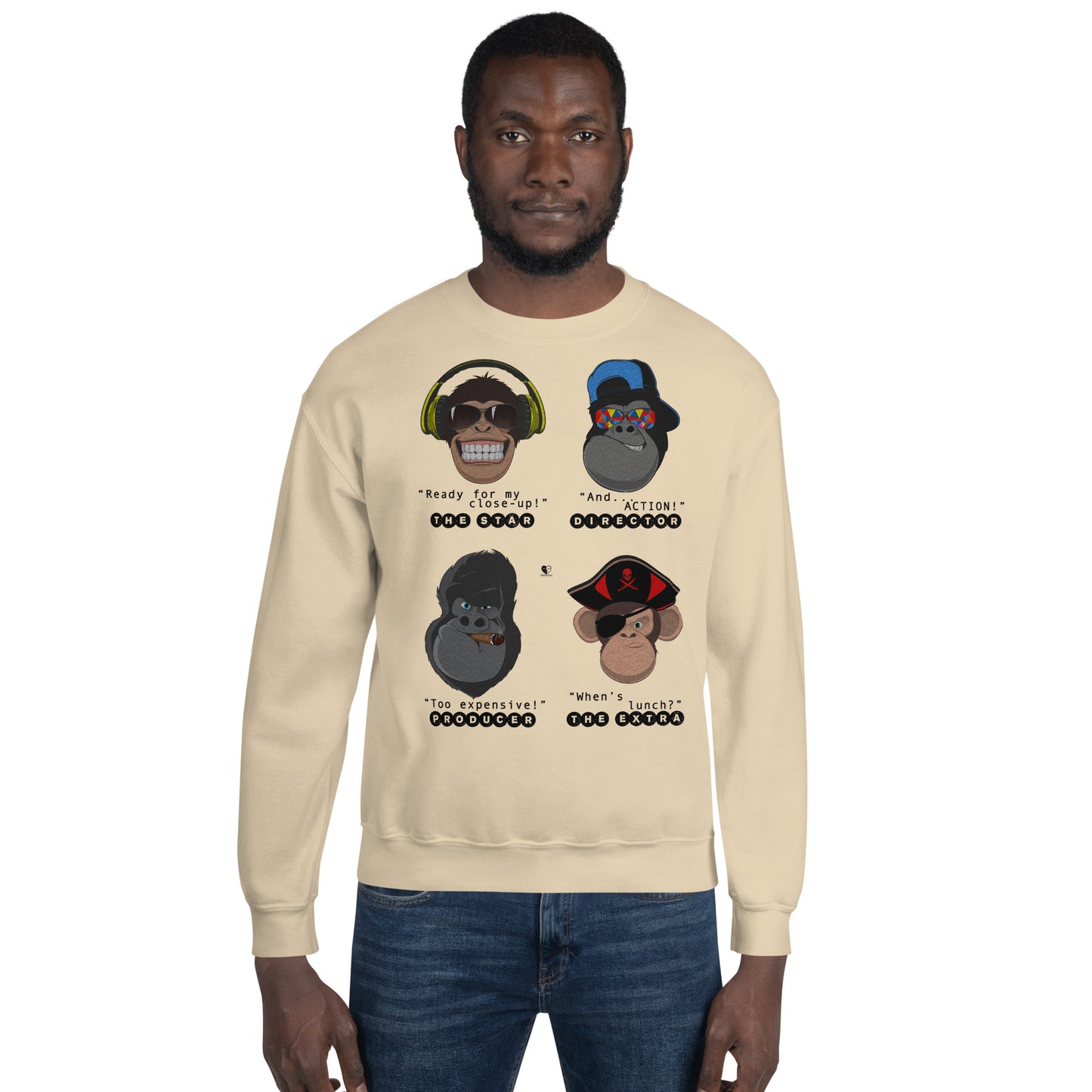 Movie Film Set Monkeys - Printed Staple Unisex Crewneck Sweatshirt