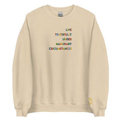 Live Truthfully Colorful - Embroidered Staple Unisex Crewneck Sweatshirt