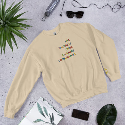 Live Truthfully Colorful - Embroidered Staple Unisex Crewneck Sweatshirt