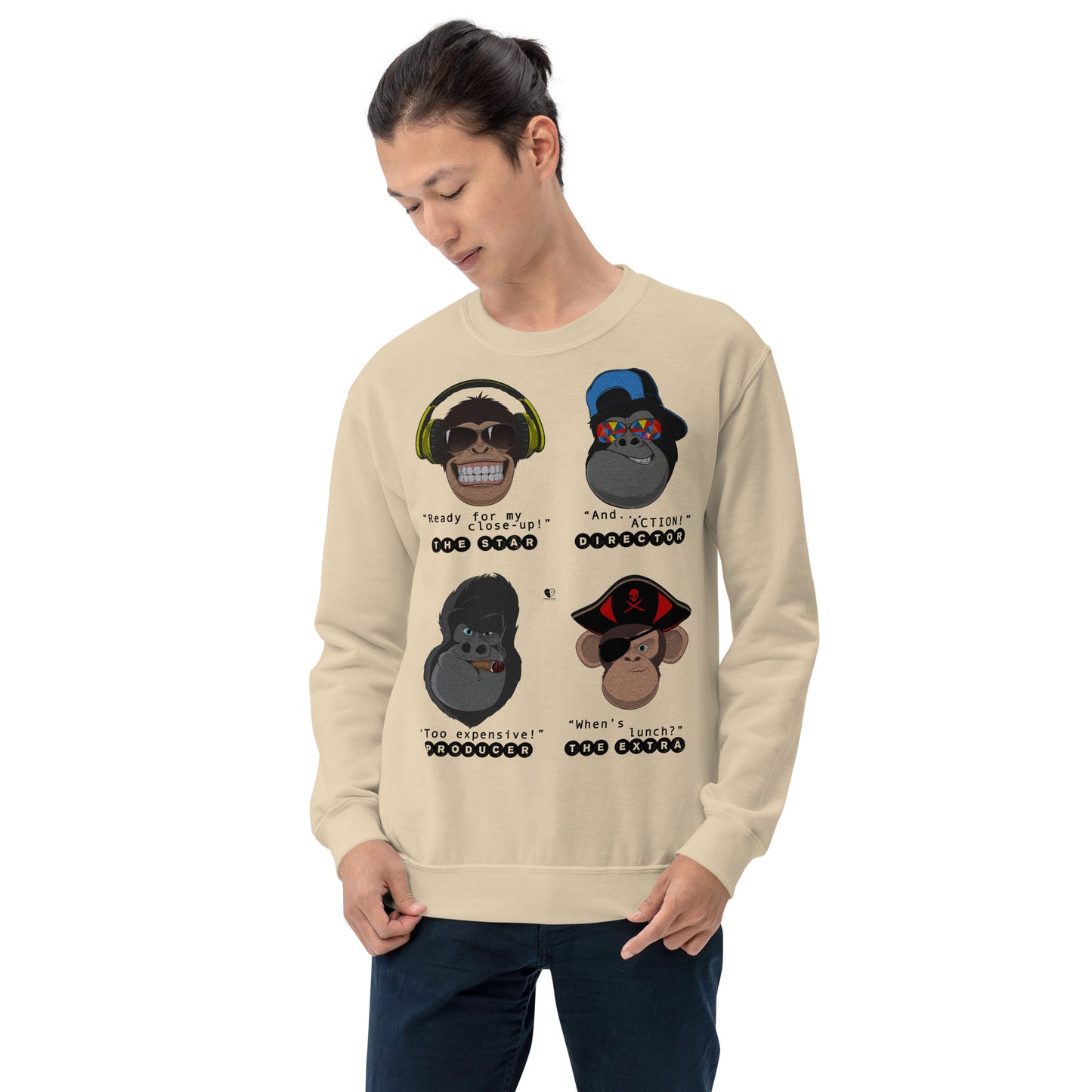 Movie Film Set Monkeys - Printed Staple Unisex Crewneck Sweatshirt