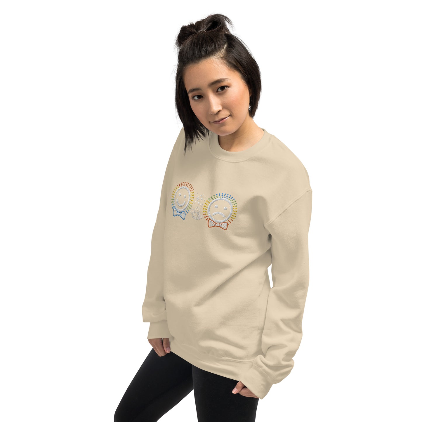 Comedy Tragedy  - Embroidered Staple Unisex Crewneck Sweatshirt